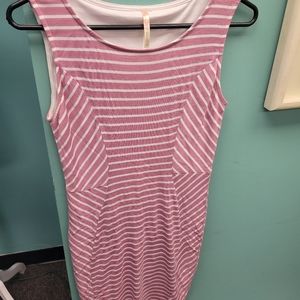 Poema Pink and White Striped Dress (S)